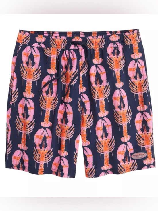 Vineyard Vines Other - Vineyard Vines Kids Navy Swim Trunks with Pink & Orange Lobsters